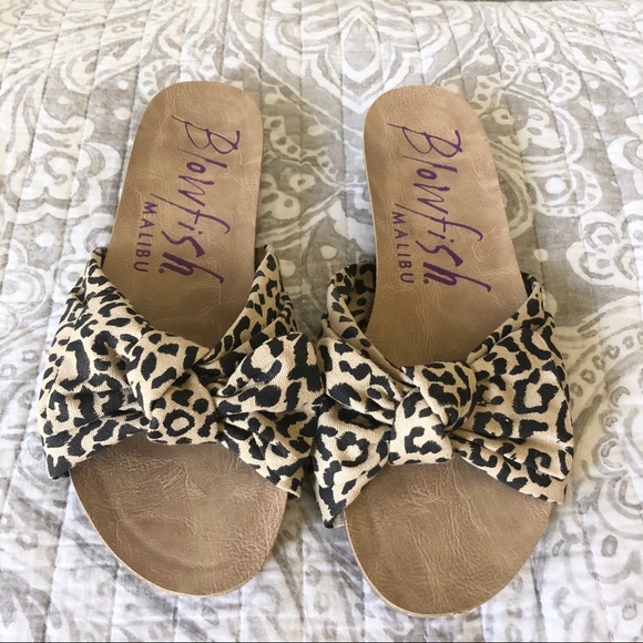 blowfish sandals leopard